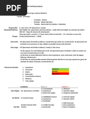 Caso 1 Hoteles Lockhurst Internacionales PDF Economias 