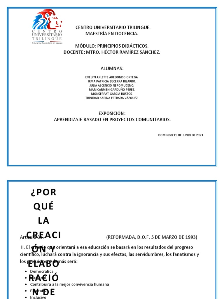 Aprendizaje Basado en Proyectos Comunitarios | PDF | Evaluación ...