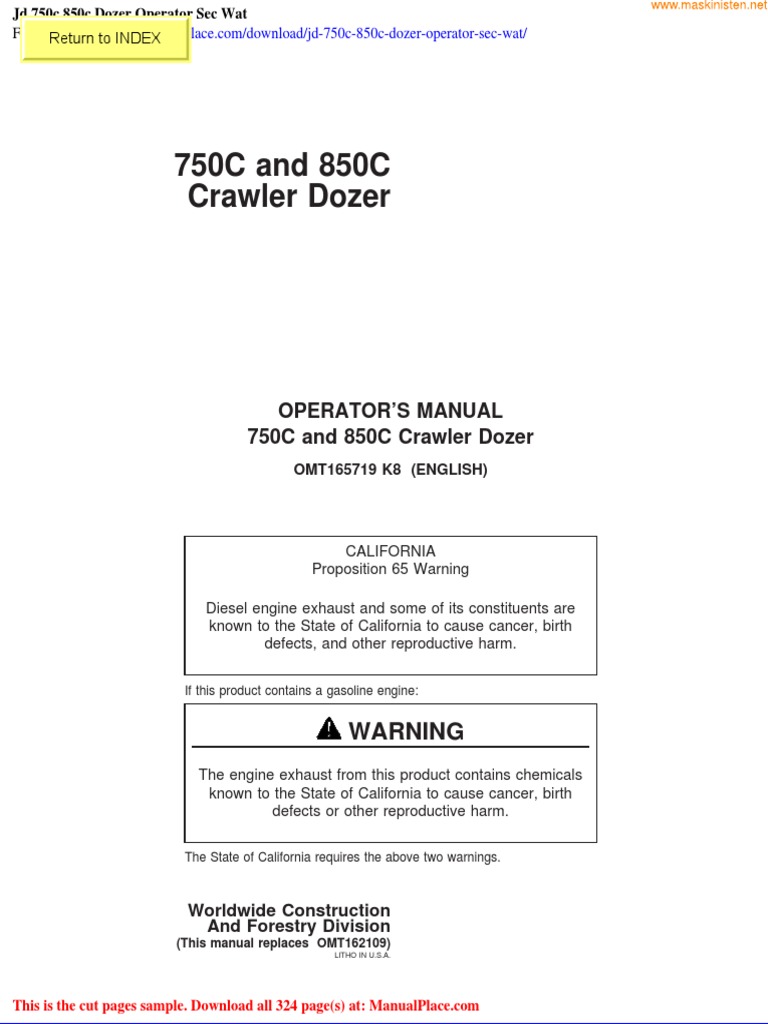 John Deere 750C and 850C Dozer Specs | PDF | Screw | Manufactured Goods