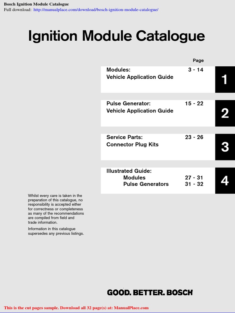 Bosch Ignition Module Catalogue PDF