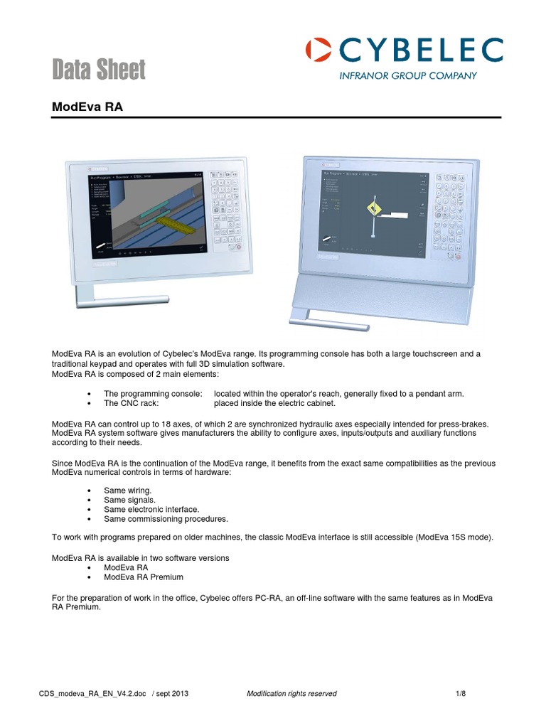 CDS Modeva RA EN V4.2 | PDF | Usb | Touchscreen