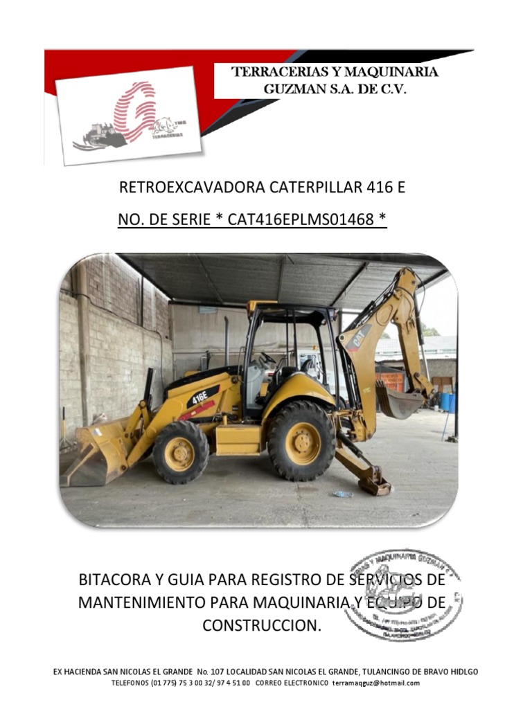 Mantenimiento Retroexcavadora Caterpillar 416E | PDF | Inyección de ...