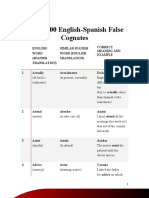 List of 100 English False Cognates PDF