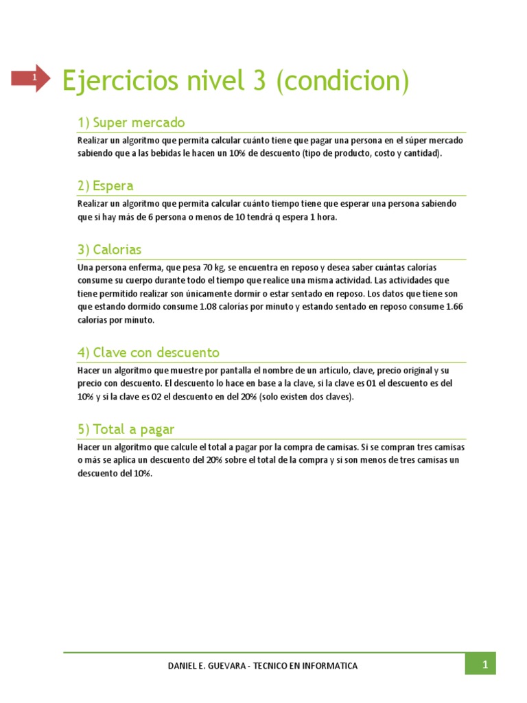 Ejercicios Nivel 3 | PDF