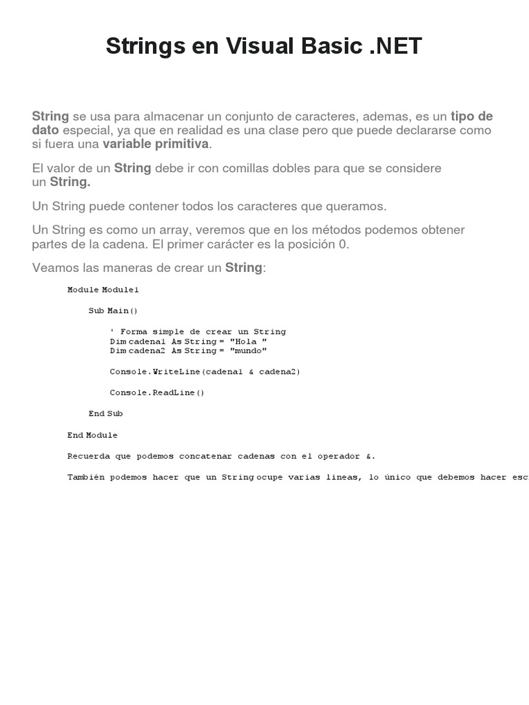 3 Strings en Visual Basic PDF