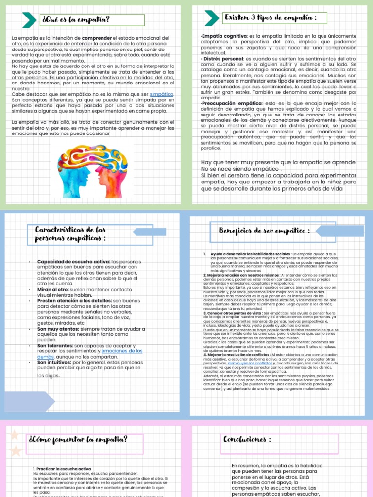 La Empatía: Definición y Beneficios | PDF | Empatía | Las emociones