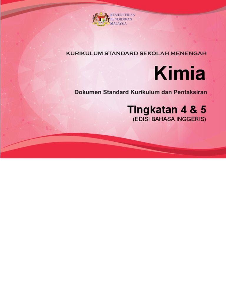 Dskp kssm chemistry form 4 and 5 versi english pdf