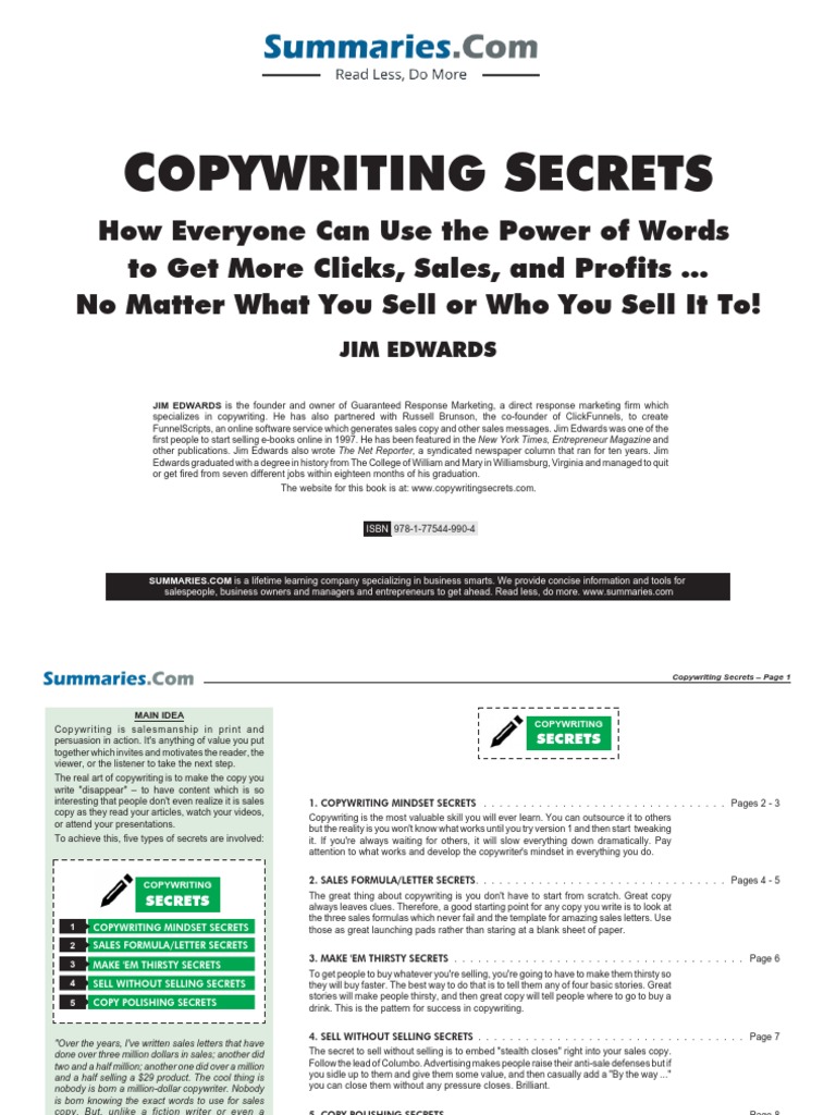 Copywriting Secrets for Sales Success | PDF | Copywriting | Sales