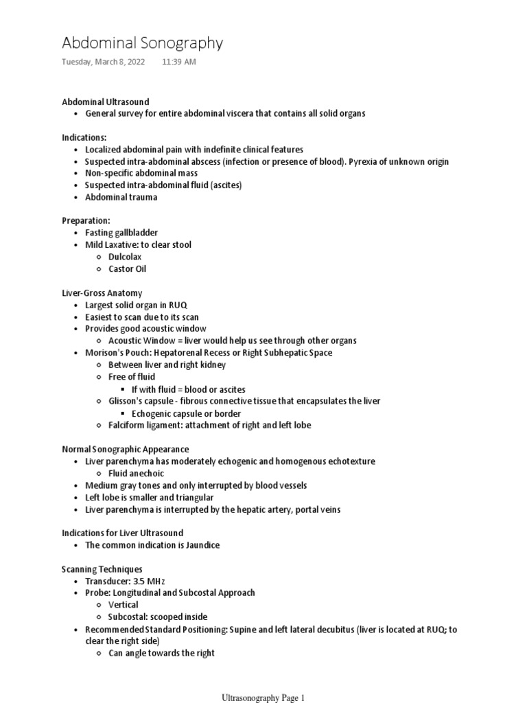 Abdominal Sonography | Download Free PDF | Gallbladder | Pancreas