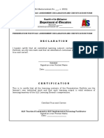 Enclosure No 03 PRESENTATION PORTFOLIO ASSESSMENT DECLARATION AND CERTIFICATION FORM