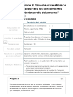 Examen - (AAB01) Cuestionario 2 - Resuelva El Cuestionario en Línea Una Vez Adquiridos Los Conocimientos Sobre "Métodos de Desarrollo Del Personal"