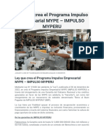 Ley Que Crea El Programa Impulso Empresarial MYPE