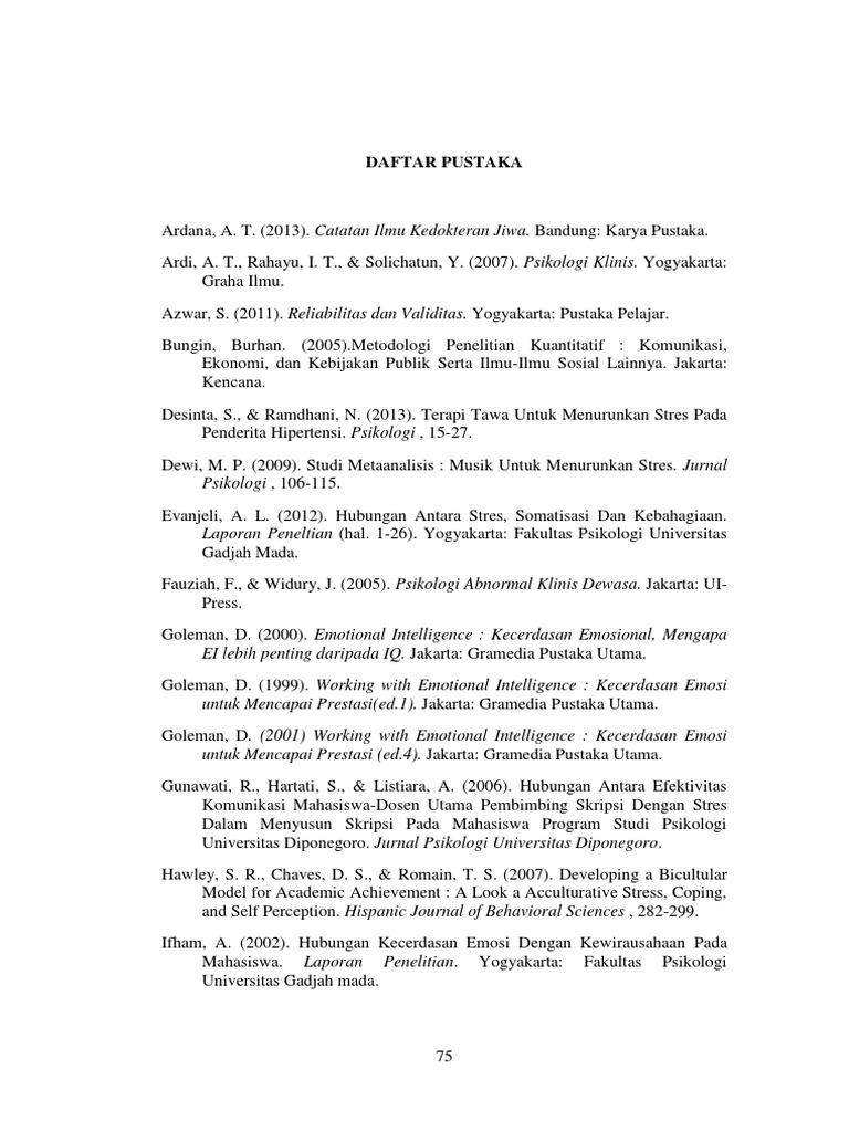 Daftar Pustaka Psikologi dan Kesehatan | PDF | Sains & Matematika