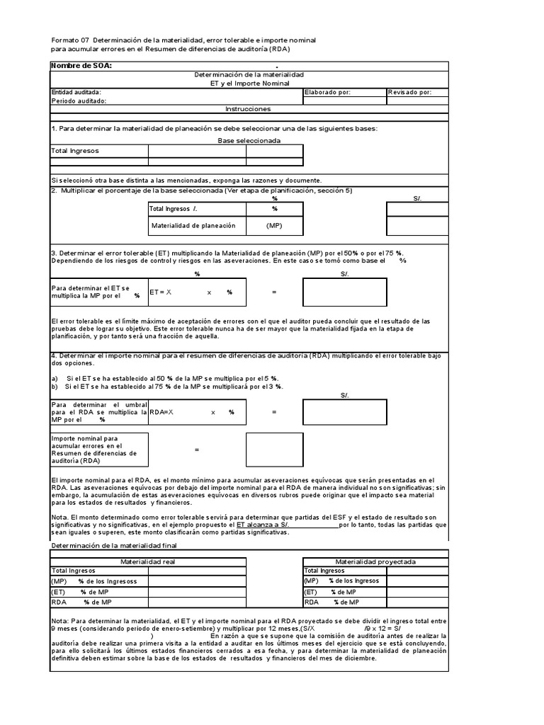 Tarea de F7 | PDF | Auditoría | Planificación