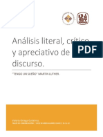 Análisis Literal, Crítico y Apreciativo de Un Discurso