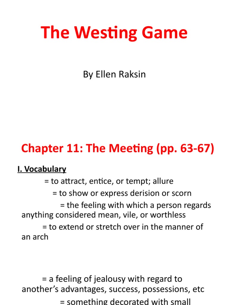 The Westing Game Chapter 13