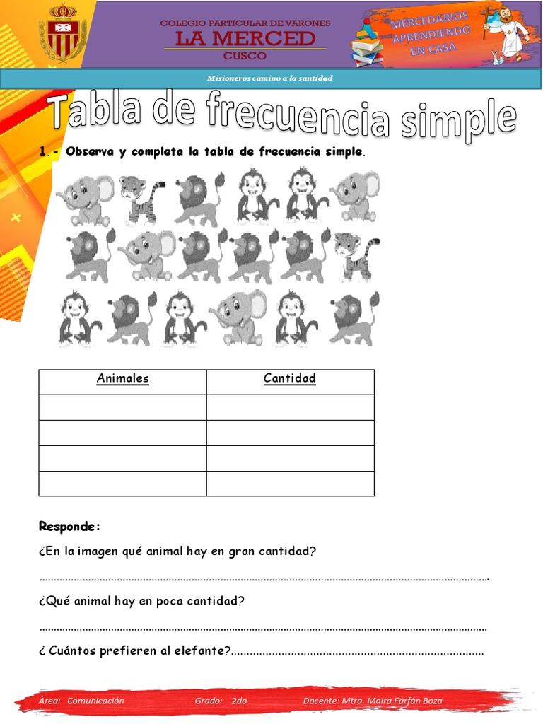 COMPLETAMOS TABLAS DE FRECUENCIA SIMPLE | PDF