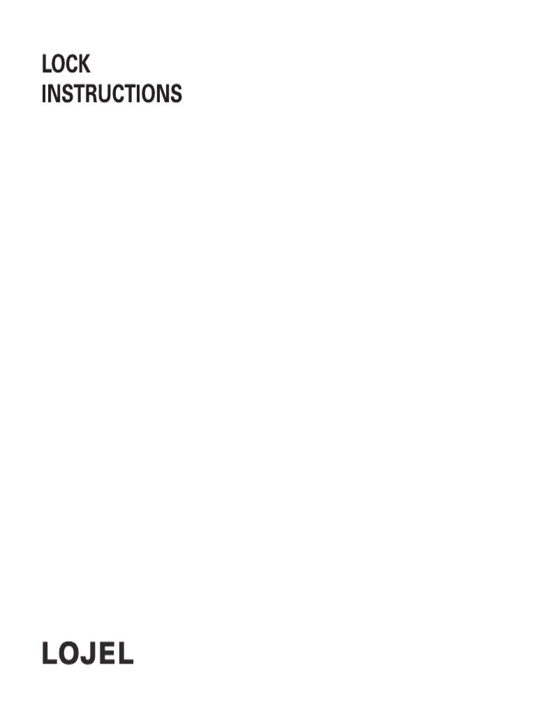 Setting and Resetting Lojel Locks | PDF | Transportation Security ...