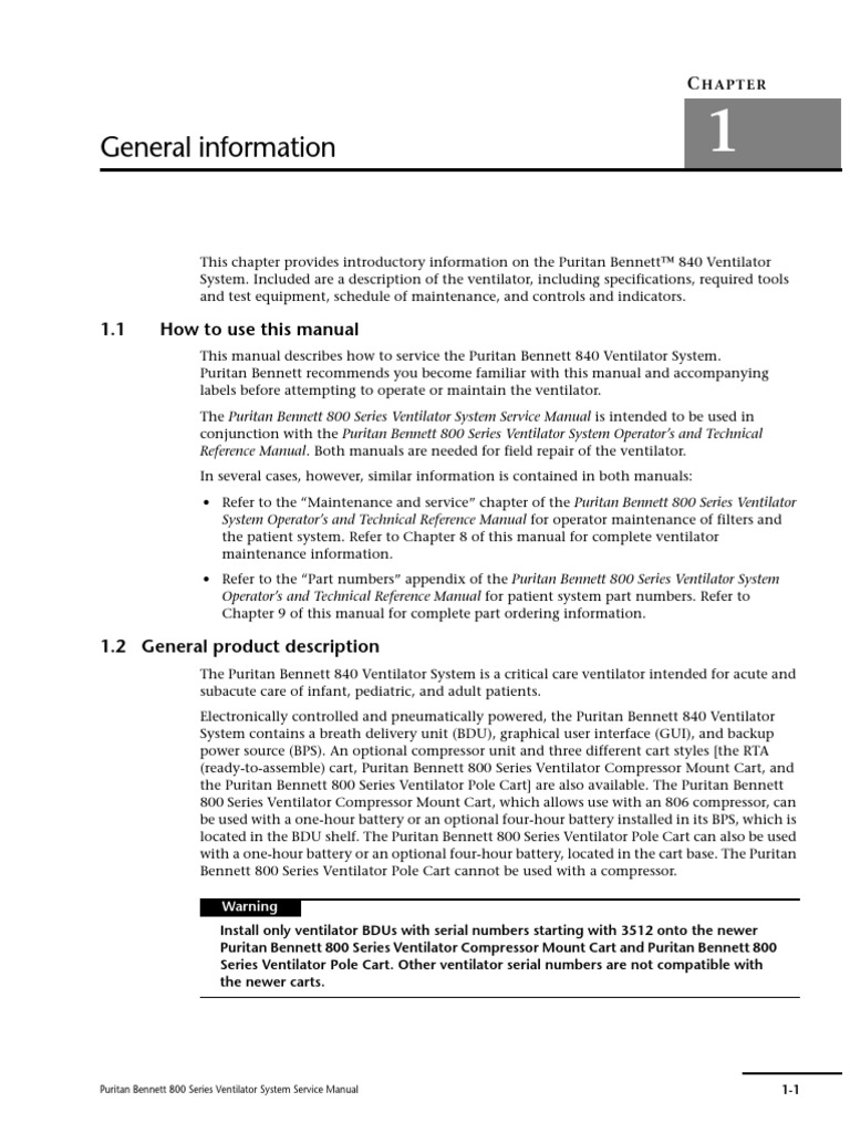 840 Rev K Service Manual Chapter 1 General Information | PDF | Mains ...