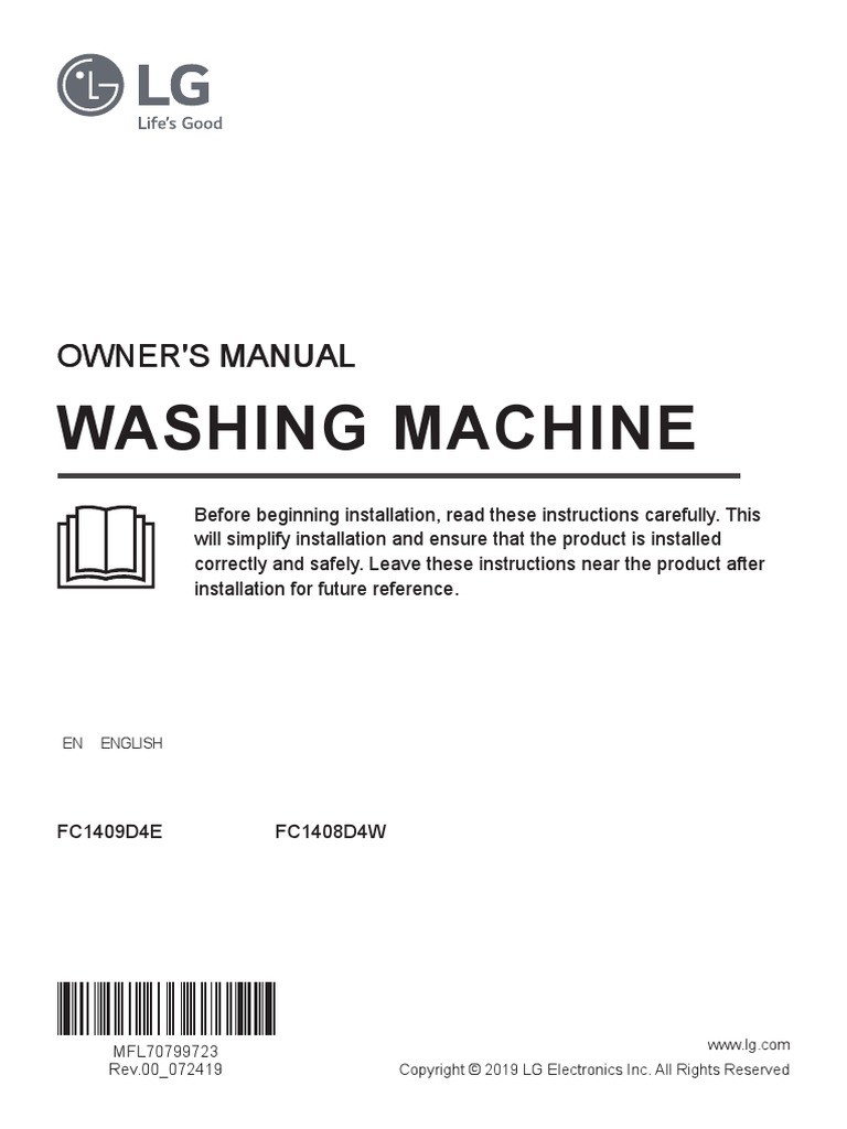 LG Washer Dryer Manual PDF Ac Power Plugs And Sockets Laundry