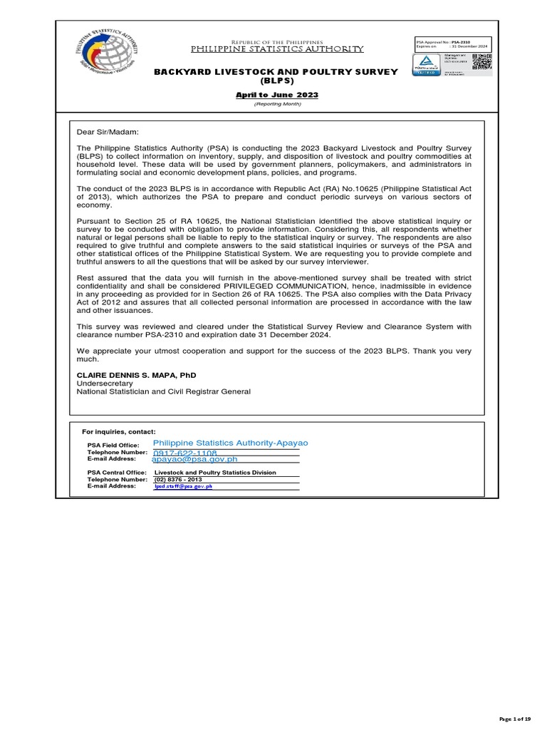 BLPS Questionnaire Q2 2023 PDF Cattle Dairy