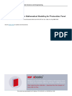 Parameter Estimation in Mathematical Modelling For Photovoltaic Panel