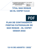 Plan de Contingencia Fiestas Patronales San Roque 2022