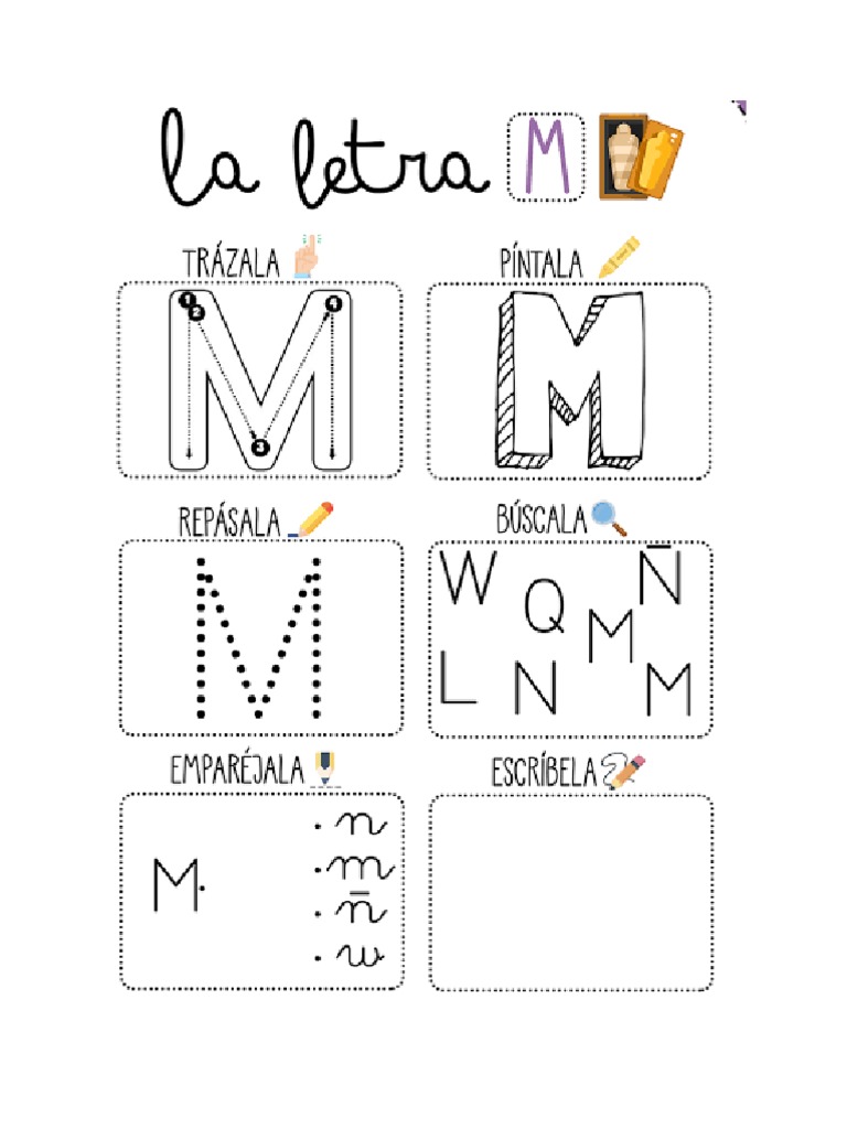 Letra M Ficha de Inicial | PDF