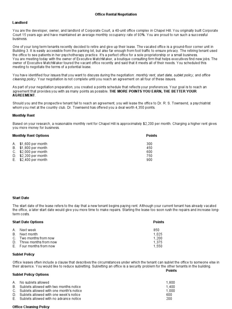 Office Lease Negotiation Strategy | PDF | Lease | Landlord