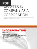 CHAPTER 3 Co. AS A CORPORATION (LAW485)