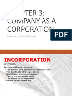 CHAPTER 3 Co. AS A CORPORATION (LAW485)