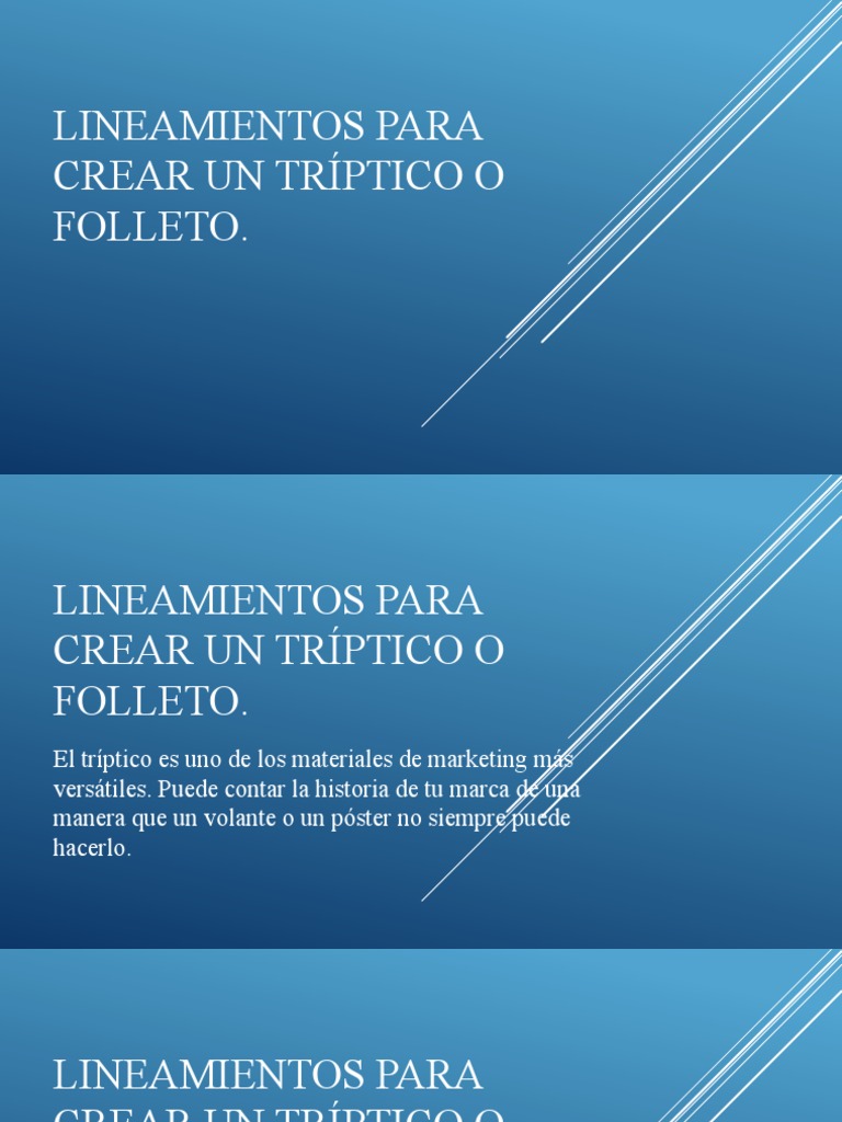 Guía para Crear un Tríptico Efectivo | PDF | Imagen | Marketing