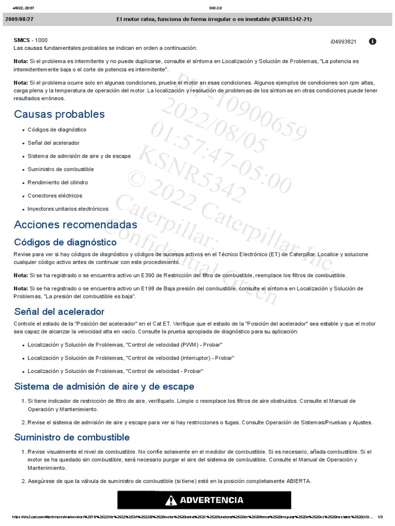 Causas probables c digos de diagn stico pdf inyecci n de