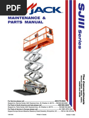 Skyjack SJIII Series Maintenance Manual | PDF | Safety | Tire