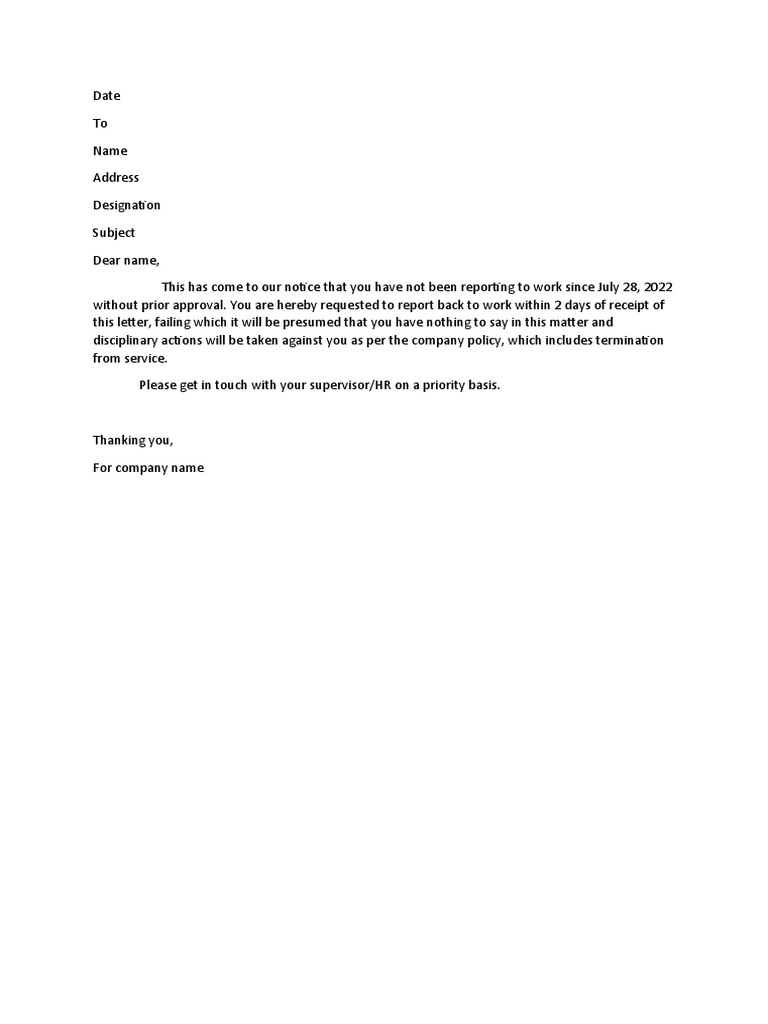 Absconding Format PDF