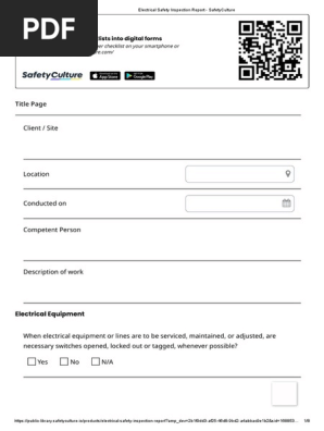 Electrical Safety Inspection Report - SafetyCulture