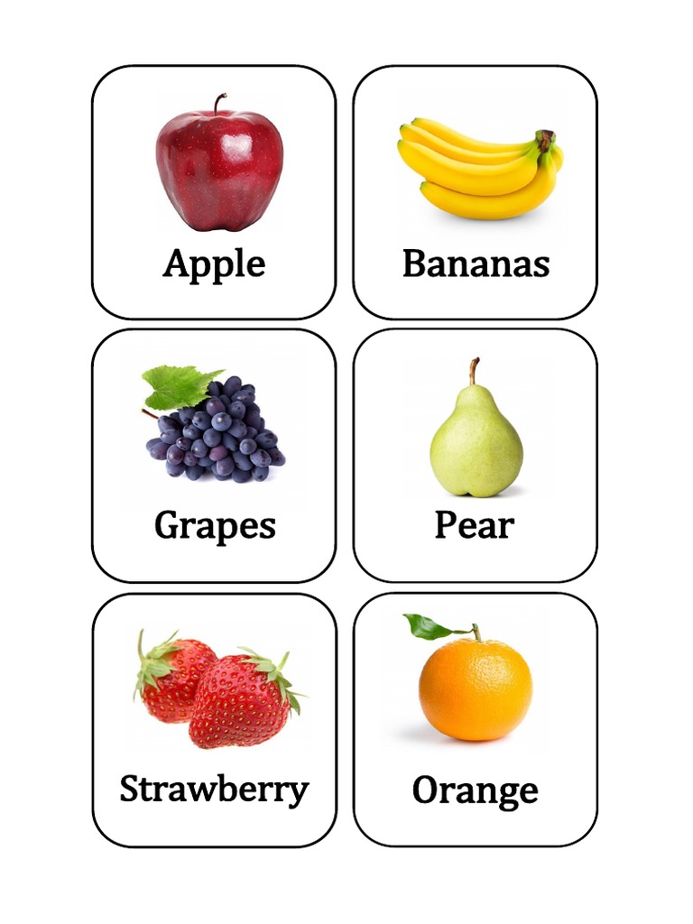 Fruits and Vegetables Flashcards | PDF