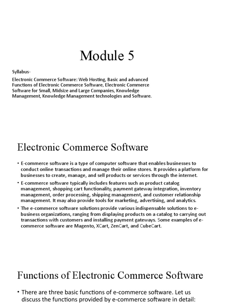 Module 5 ECom | PDF | E Commerce | Websites