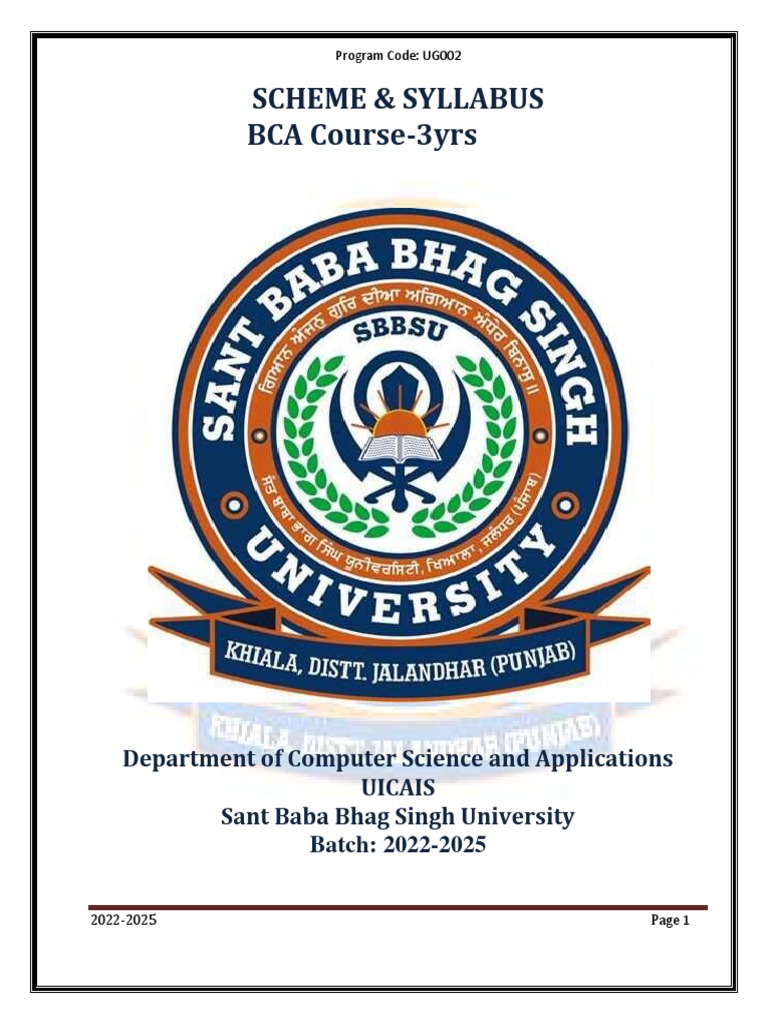 BCA 2025 Syllabus Overview | PDF | Control Flow | Computer Programming