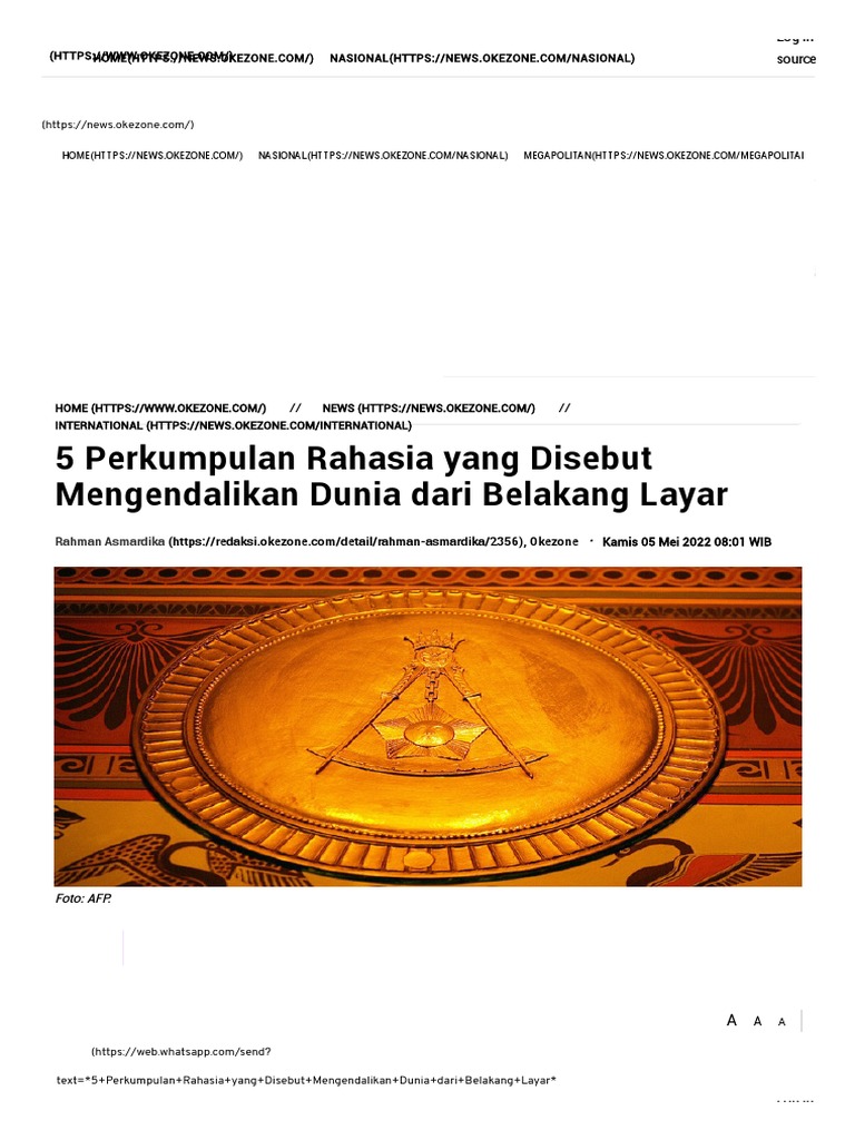 5 Perkumpulan Rahasia Pengendali Dunia | PDF | Bisnis | Komputer