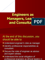 Engineer As Manager, Consultant and Leader