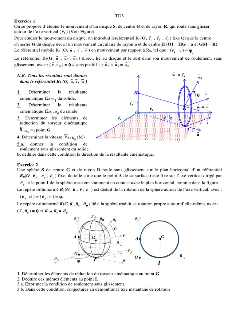 Roulement sans glissement en cinématique PDF Mouvement de rotation — free download