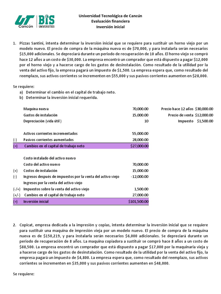 Sesión 3 Inversión inicial | PDF | Capital de trabajo | Inversiones