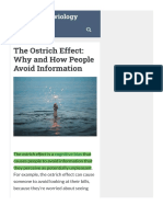 The Ostrich Effect - Why and How People Avoid Information - Effectiviology