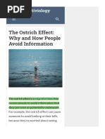 The Ostrich Effect - Why and How People Avoid Information - Effectiviology