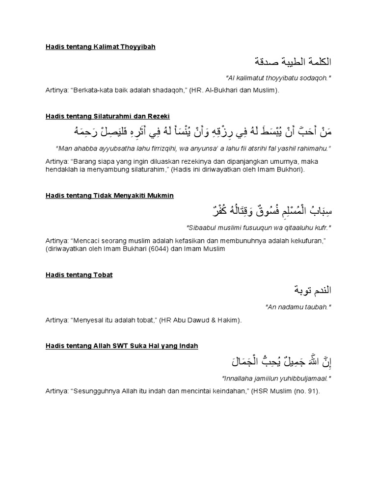 1000 Hadis Pendek dan Artinya | PDF