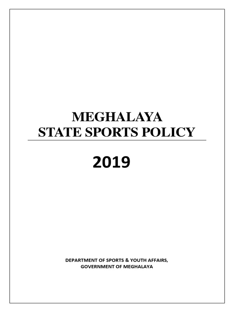 Meghalaya State Sports Policy 2019 | PDF | Sports | Sport Of Athletics