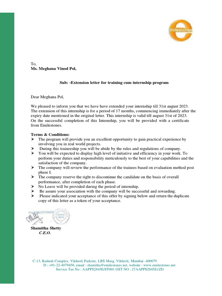 Extension of Internship_Meghna Pol (1) (1) | PDF