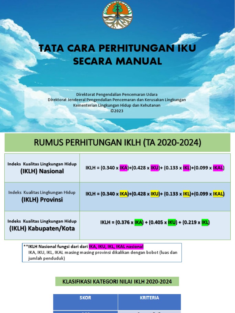 Materi Perhitungan Manual Iku Dan Aplikasi Iklh Pdf