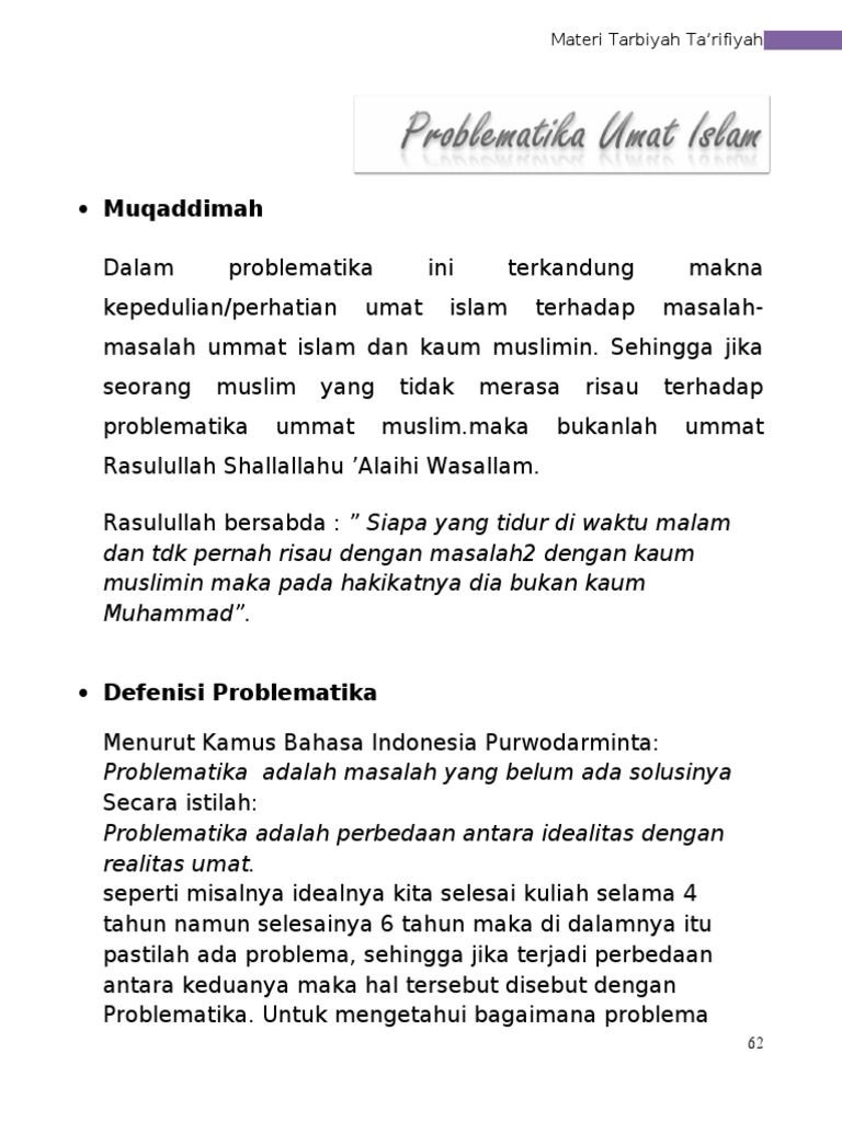 Materi Problematika Umat Hmi